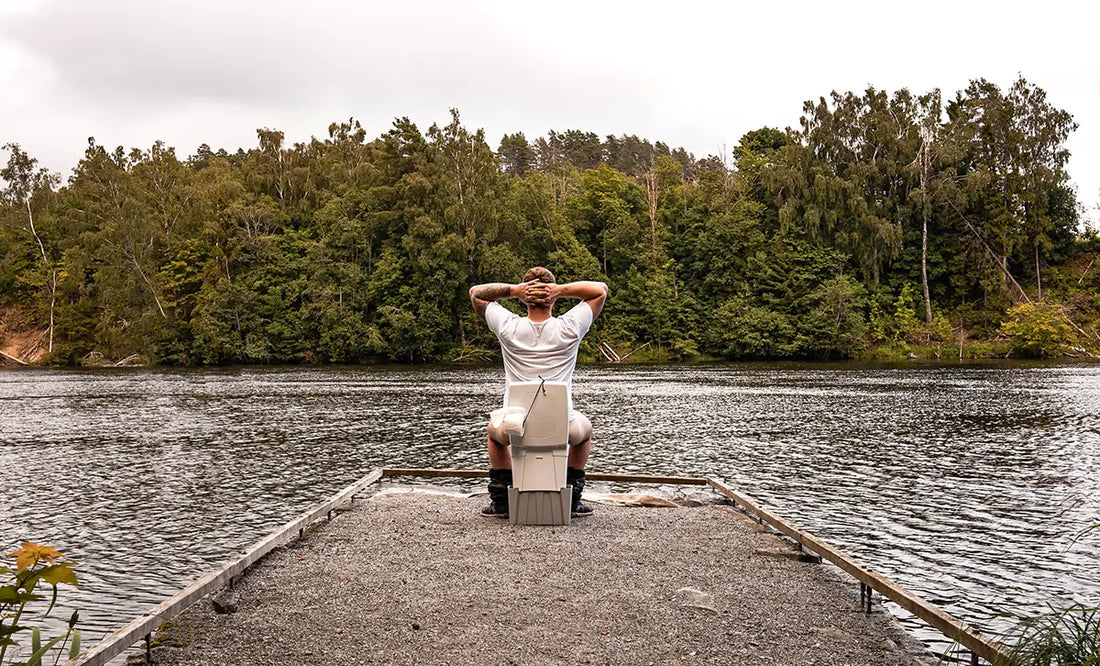 Urine diverting dry toilet on a lake