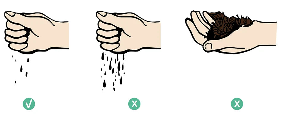 Composting moisture test illustration