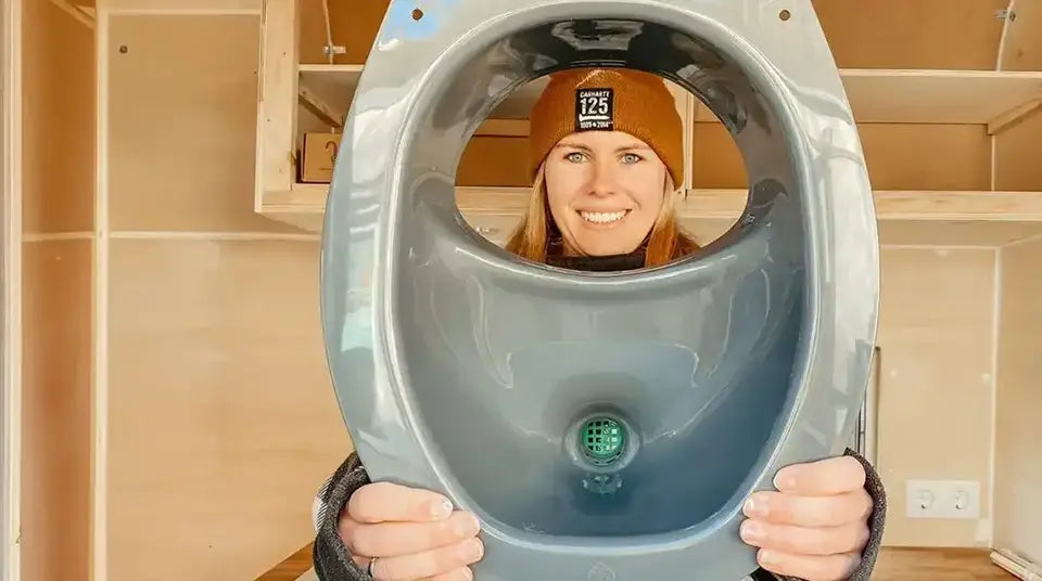 woman looking through separating insert